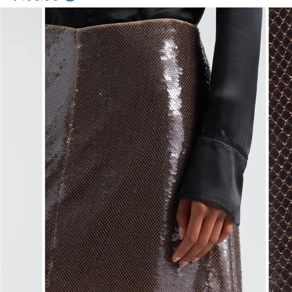 BNWOT A.L.C Elegant Sequin Monroe Skirt in Smoke - Picture 4 of 6